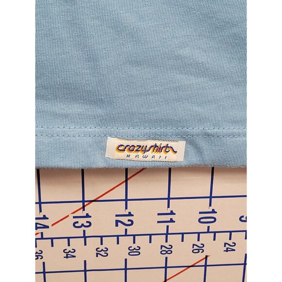 Vintage 90s Crazy Shirts Blue Fishing Tee Happy Hookers Charter Single Stitch - Picture 9 of 14